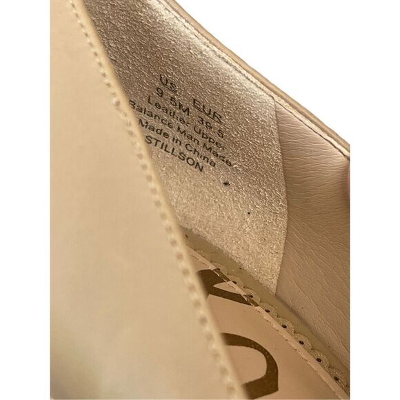 Sam Edelman Womens Cream Stillson Leather Round Toe Block Heel Pump Size 9.5 - Picture 6 of 8